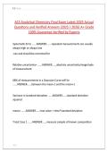 ACS Analytical Chemistry Final Exam Latest 2025 Actual &NewLine;Questions and Verified Answers &lpar;2025 &sol; 2026&rpar; A&plus; Grade &NewLine;100&percnt; Guarantee Verified by Experts 