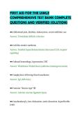 FIRST AID FOR THE USMLE&NewLine;COMPREHENSIVE TEST BANK COMPLETE&NewLine;QUESTIONS AND VERIFIED SOLUTIONS