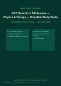 OAT Optometry Admissions Test Physics and Biology Exam Prep 2026&sol;2027 &ndash; Complete Exam-Style Questions &vert; Detailed Rationales &ndash; Pass Guaranteed &ndash; A&plus; Graded&NewLine;&NewLine;