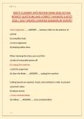 NOCTI CULINARY ARTS REVIEW EXAM 2026 ACTUAL &NewLine;NEWEST QUESTIONS AND CORRECT ANSWERS &lpar;LATEST &NewLine;2026 &sol; 2027 UPDATE&rpar; &lpar;VERIFIED ANSWERS BY EXPERT&rpar;