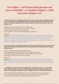 Fire fighter 1 ofm exam and vdpf final exam