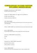 CLEMSON GEOLOGY 1010 EXAM 4 QUESTIONS WITH CORRECT ANSWERS 2026-2027