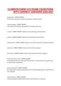 CLEMSON CHEM 1010 EXAM 3 QUESTIONS WITH CORRECT ANSWERS 2026-2027