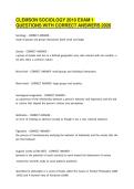 CLEMSON SOCIOLOGY 2010 EXAM 1 QUESTIONS WITH CORRECT ANSWERS 2026