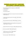 CLEMSON LAW 3220 TEST 1 QUESTIONS WITH CORRECT ANSWERS 2026-2027