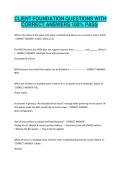 CLIENT FOUNDATION QUESTIONS WITH CORRECT ANSWERS 100&percnt; PASS