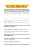 CLINICAL MODALITIES EXAM QUESTIONS WITH CORRECT ANSWERS 2026-2027
