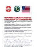 CANFITPRO PERSONAL TRAINING LATEST EXAM 2026 ACTUAL QUESTIONS AND ANSWERS SURE