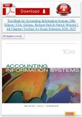 Test Bank for Accounting Information Systems 10th Edition by Ulric Gelinas&comma; Richard B&period; Dull & Patrick R&period; Wheeler &ndash; All Chapters Verified A&plus; Grade Solutions 2026&ndash;2027