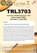 TRL3703 Assignment 6 MAKE-UP PORTFOLIO &lpar;COMPLETE ANSWERS&rpar; Semester 1 2026 - DUE June 2026