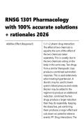 RNSG 1301 &vert; Pharmacology &vert; with 100- accurate solutions &plus; rationales 2026&period;