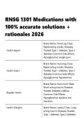 RNSG 1301 Medications with 100- accurate solutions &plus; rationales 2026