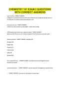 CHEMISTRY 101 EXAM 2 QUESTIONS &NewLine;WITH CORRECT ANSWERS 