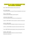 CHEMISTRY 101 EXAM 1 REVIEW QUESTIONS &NewLine;WITH CORRECT ANSWERS