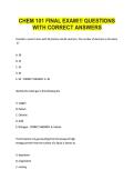 CHEM 101 FINAL EXAM&excl;&excl;&excl; QUESTIONS &NewLine;WITH CORRECT ANSWERS