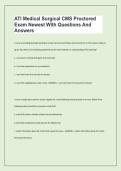 ATI Medical Surgical CMS Proctored &NewLine;Exam Newest With Questions And &NewLine;Answers
