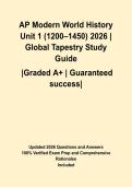 AP Modern World History Unit 1 &lpar;1200&ndash;1450&rpar; 2026 &vert; Global Tapestry Study Guide