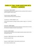 CHEM 101 FINAL EXAM QUESTIONS WITH &NewLine;CORRECT ANSWERS 