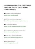 ULL NURSING 104 FINAL EXAM CERTIFICATION&NewLine;EVALUATION 2026 FULL QUESTIONS AND&NewLine;CORRECT ANSWERS&NewLine;