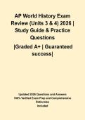 AP World History Exam Review &lpar;Units 3 & 4&rpar; 2026 &vert; Study Guide & Practice Questions