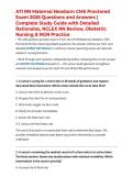 ATI RN Maternal Newborn CMS Proctored Exam 2026 Questions and Answers &vert; Complete Study Guide with Detailed Rationales&comma; NCLEX RN Review&comma; Obstetric Nursing & NGN Practice