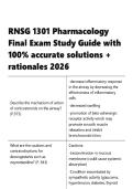 RNSG 1301 &vert; Pharmacology Final Exam  &vert; Study Guide with 100- accurate solutions &plus; rationales 2026&period;