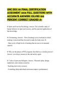 UNC EXSS 181 FINAL CERTIFICATION&NewLine;ASSESSMENT 2026 FULL QUESTIONS WITH&NewLine;ACCURATE ANSWERS SOLVED 100&NewLine;PERCENT CORRECT GRADED A&plus;