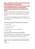 QAC Landscape & Maintenance Exam Prep 2026 Questions and Answers &vert; Groundskeeping Certification Study Guide with Detailed Solutions&comma; Horticulture&comma; Landscaping Operations & Maintenance Skills