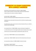 CHEMISTRY 101 EXAM 3 QUESTIONS &NewLine;WITH CORRECT ANSWERS