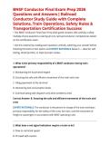 BNSF Conductor Final Exam Prep 2026 Questions and Answers &vert; Railroad Conductor Study Guide with Complete Solutions&comma; Train Operations&comma; Safety Rules & Transportation Certification Success