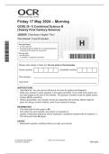 GCSE &lpar;9&ndash;1&rpar; Combined Science B &lpar;Twenty First Century Science&rpar; J260&sol;06 Chemistry &lpar;Higher Tier&rpar;