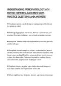 UNDERSTANDING PATHOPHYSIOLOGY 6TH&NewLine;EDITION HUETHER & MCCANCE 2026&NewLine;PRACTICE QUESTIONS AND ANSWERS&NewLine;