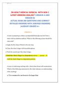 RN ADULT MEDICAL SURGICAL  WITH NGN 2  &NewLine;LATEST VERSIONS 2026&comma;2027 &lpar;VERSION A AND &NewLine;VERSION B&rpar;  &NewLine;ACTUAL EXAM 200 QUESTIONS AND CORRECT  &NewLine;DETAILED ANSWERS WITH &lpar;VERIFIED ANSWERS&rpar;  &NewLine;&vert;ALREADY GRADED A&plus;