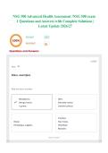 NSG 500 Advanced Health Assessment &sol;NSG 500 exam 1 Questions and Answers with Complete Solutions &vert; Latest Update 2026&sol;27
