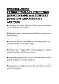 UNDERSTANDING&NewLine;PATHOPHYSIOLOGY 6TH EDITION&NewLine;QUESTION BANK 2026 COMPLETE&NewLine;QUESTIONS AND ACCURATE&NewLine;ANSWERS&NewLine;