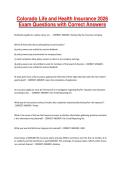 Colorado Life and Health Insurance 2026 Exam Questions with Correct Answers