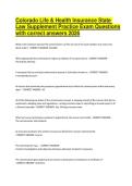 Colorado Life & Health Insurance State Law Supplement Practice Exam Questions with correct answers 2026&NewLine;