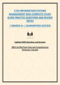 C724 INFORMATION SYSTEMS MANAGEMENT WGU COMPLETE STUDY GUIDE PRACTICE QUESTIONS AND ANSWERS