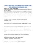 CHILD WELFARE CASE MANAGER QUESTIONS &NewLine;WITH CORRECT ANSWERS 2026 