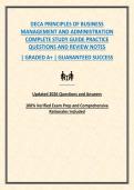 DECA PRINCIPLES OF BUSINESS MANAGEMENT AND ADMINISTRATION COMPLETE STUDY GUIDE PRACTICE QUESTIONS AND ANSWERS