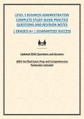 LEVEL 3 BUSINESS ADMINISTRATION COMPLETE STUDY GUIDE PRACTICE QUESTIONS AND ANSWERS