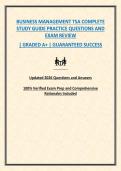 BUSINESS MANAGEMENT TSA COMPLETE STUDY GUIDE PRACTICE QUESTIONS AND ANSWERS
