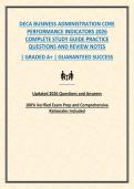 DECA BUSINESS ADMINISTRATION CORE PERFORMANCE INDICATORS 2026 COMPLETE STUDY GUIDE PRACTICE QUESTIONS AND ANSWERS