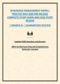 IB BUSINESS MANAGEMENT PAPER 1 PRACTICE MAY 2026 PRE-RELEASE COMPLETE STUDY GUIDE PRACTICE QUESTIONS AND ANSWERS