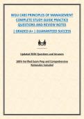 WGU C483 PRINCIPLES OF MANAGEMENT COMPLETE STUDY GUIDE PRACTICE QUESTIONS AND ANSWERS