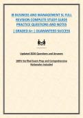IB BUSINESS AND MANAGEMENT SL FULL REVISION COMPLETE STUDY GUIDE PRACTICE QUESTIONS AND ANSWERS