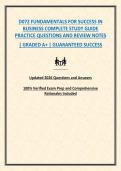 D072 FUNDAMENTALS FOR SUCCESS IN BUSINESS COMPLETE STUDY GUIDE PRACTICE QUESTIONS AND ANSWERS