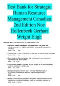 Test Bank - Strategic Human Resource Management &lpar;Canadian 2nd Edition&rpar;