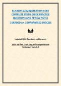 BUSINESS ADMINISTRATION CORE COMPLETE STUDY GUIDE PRACTICE QUESTIONS AND ANSWERS