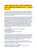 CLMS CERTIFICATION LATEST QUESTIONS&NewLine;WITH VERIFIED ANSWERS 2026 &vert; Practice&NewLine;Test &vert; A&plus;